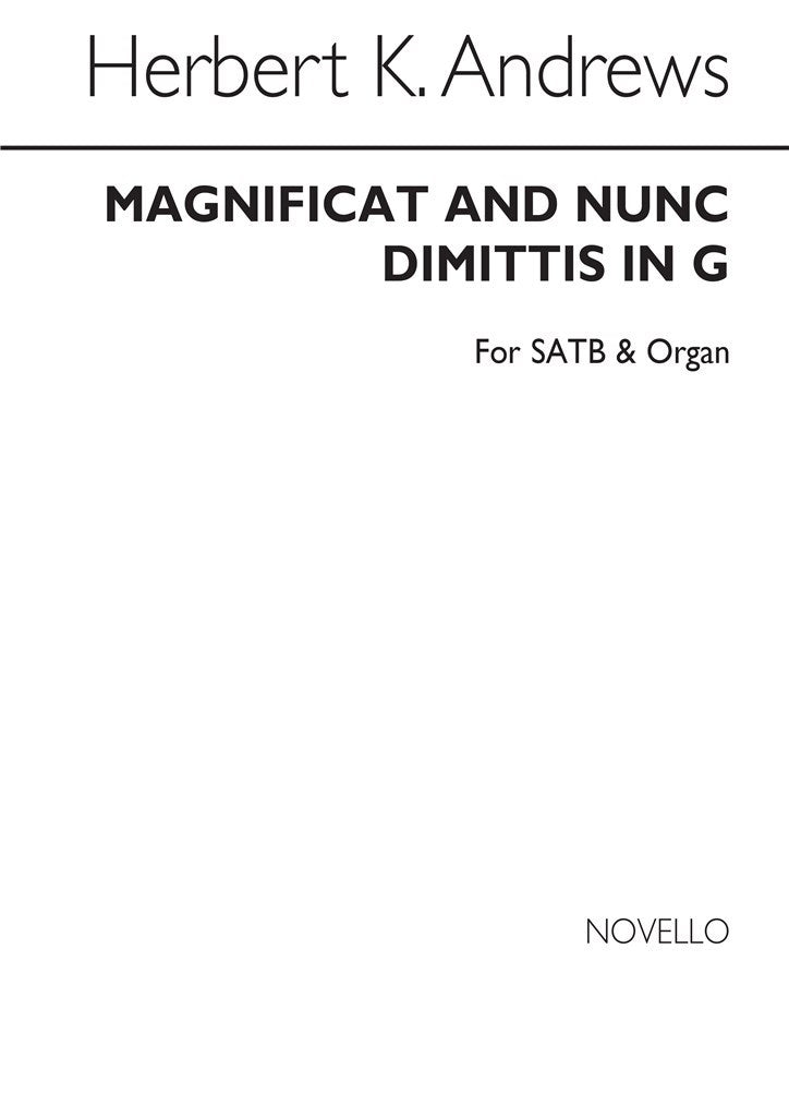 Magnificat and Nunc Dimittis In G