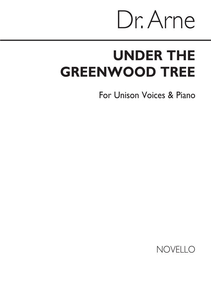 Under The Greenwood Tree Voice/Piano