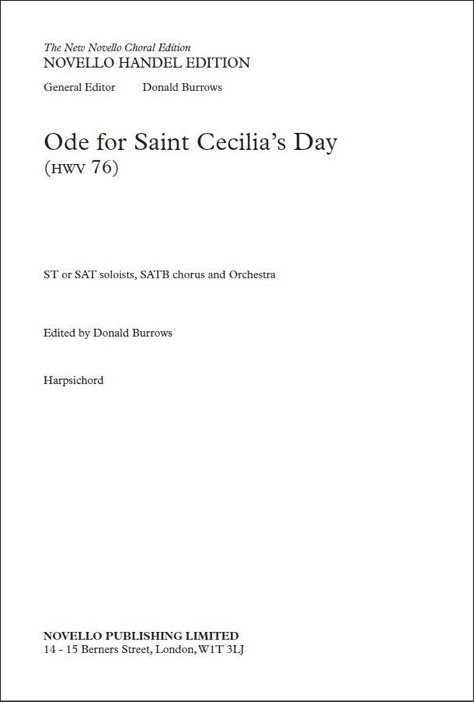 Ode For Saint Cecilia's Day (Harpischord part)