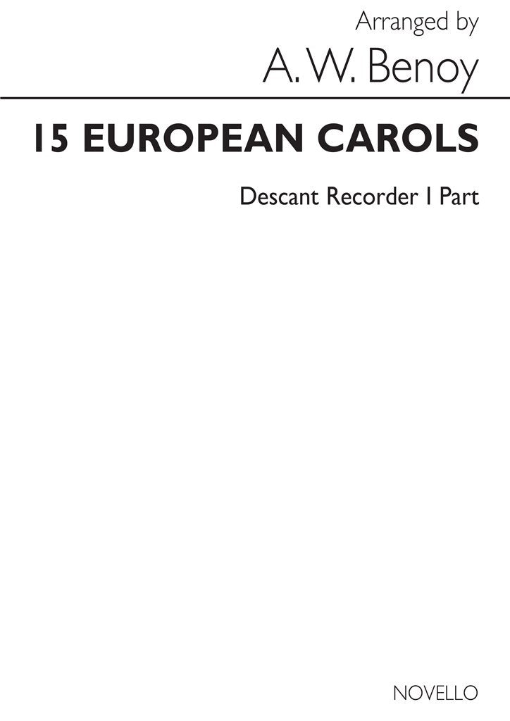 15 European Carols (Descant Recorder I part)