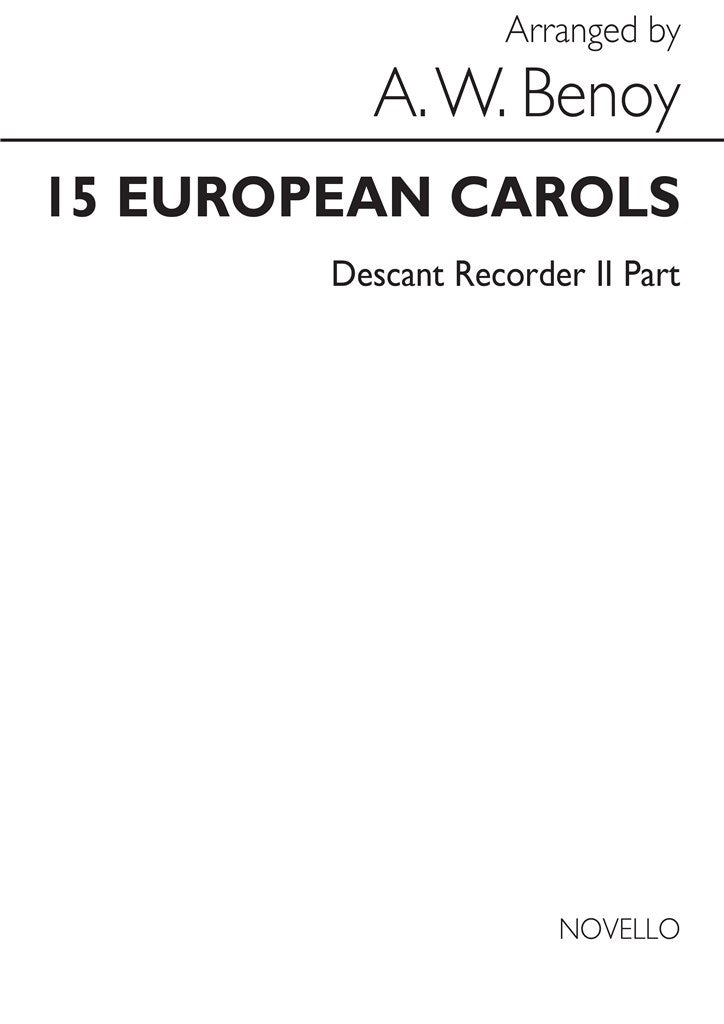15 European Carols (Descant Recorder II part)