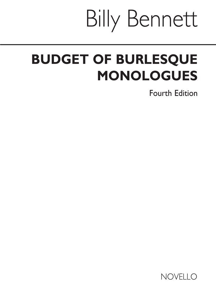 Fourth Budget Of Burlesque Monologues