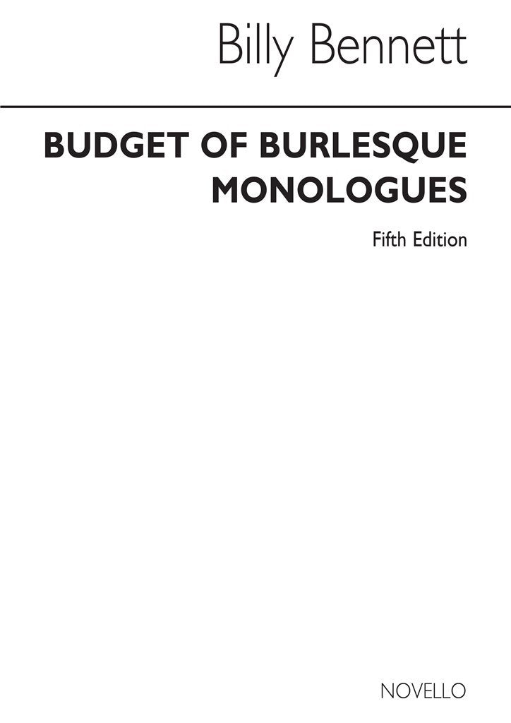 Fifth Budget Of Burlesque Monologue