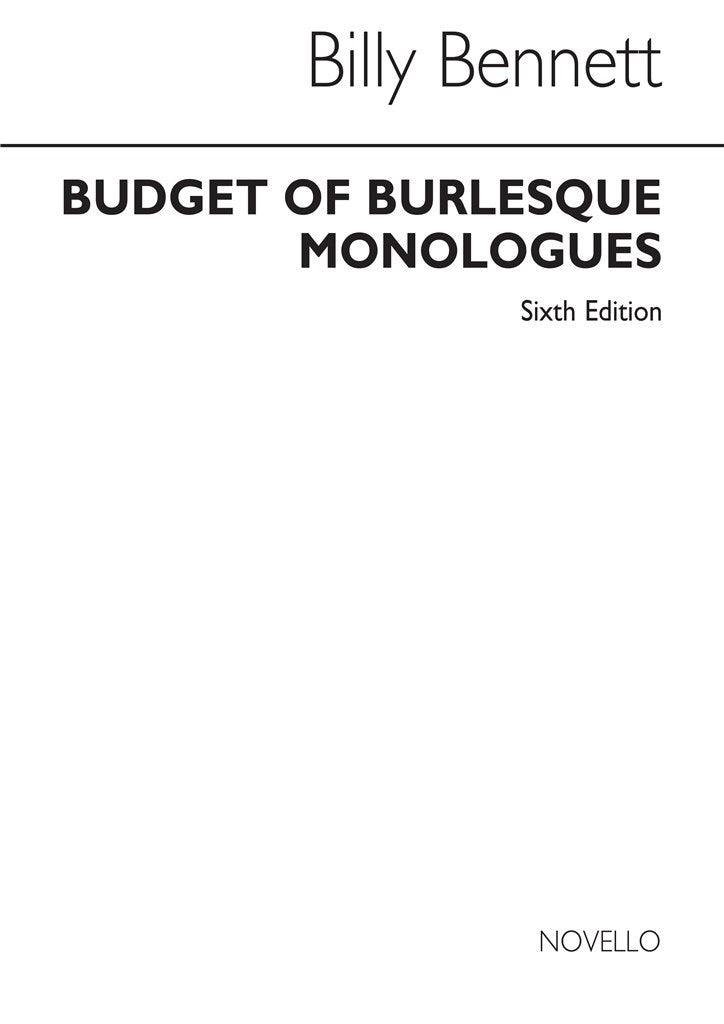 Sixth Budget Of Burlesque Monologue