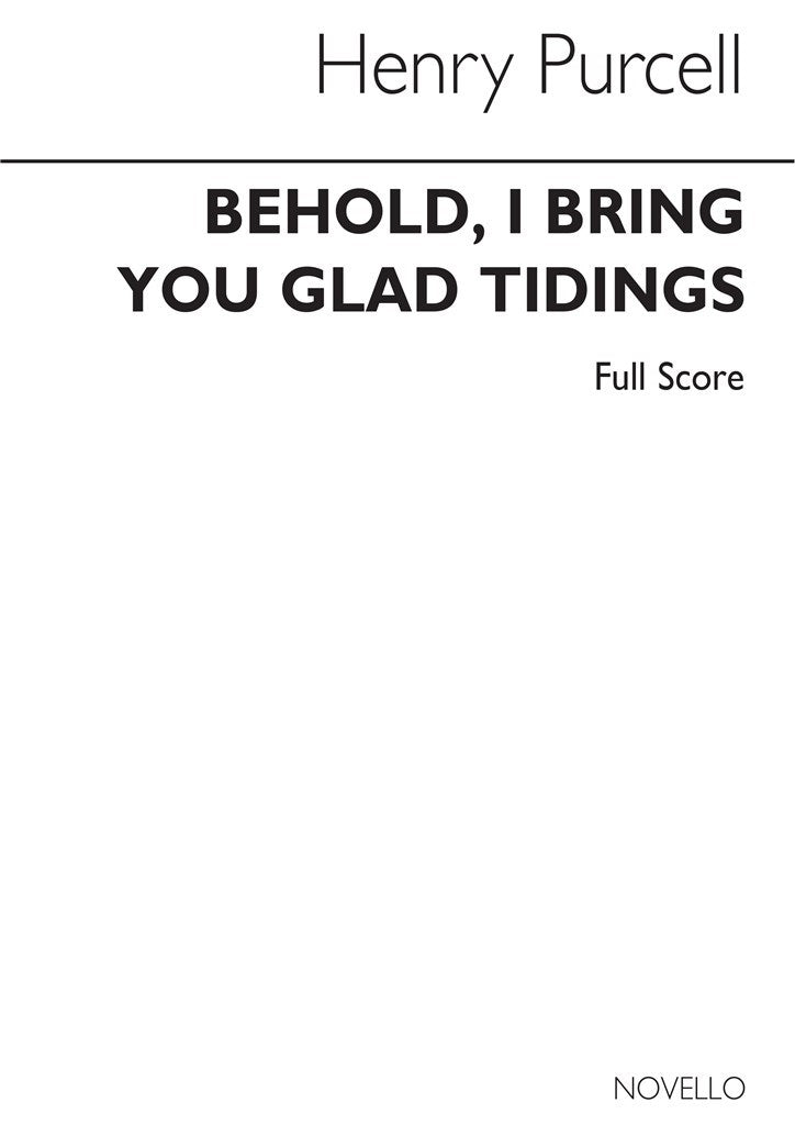 Behold I Bring You Glad Tidings (Score Only)