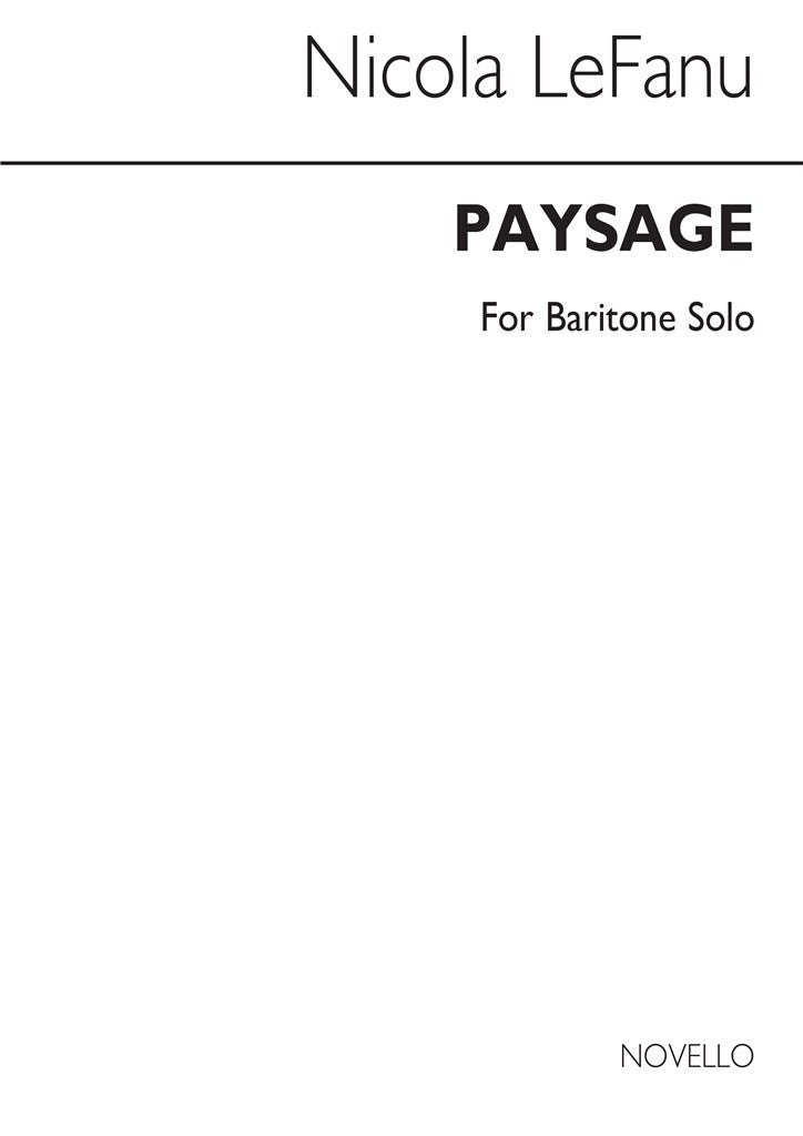 Paysage for Baritone Solo