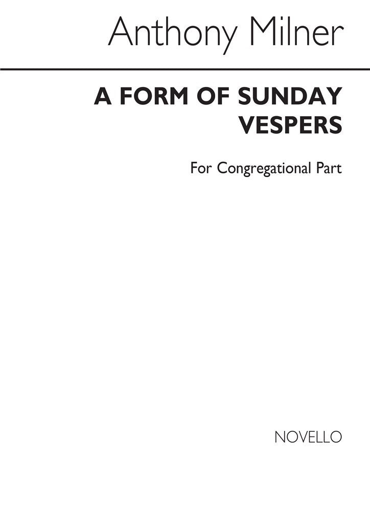 A Form of Sunday Vespers (Congregational Part)