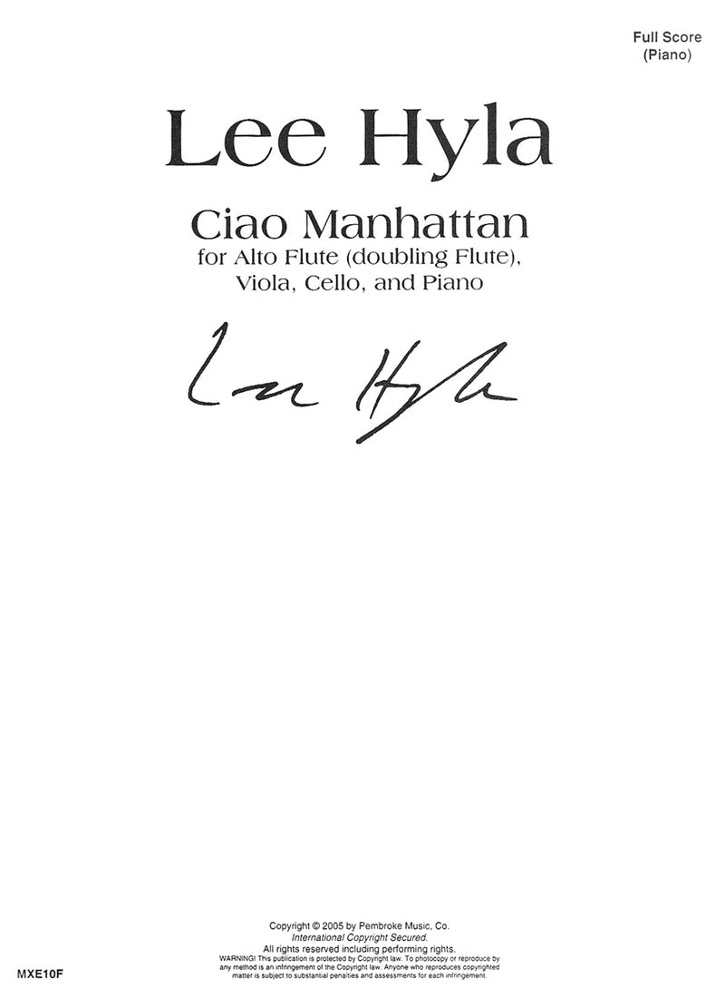 Ciao Manhattan (Score Only)