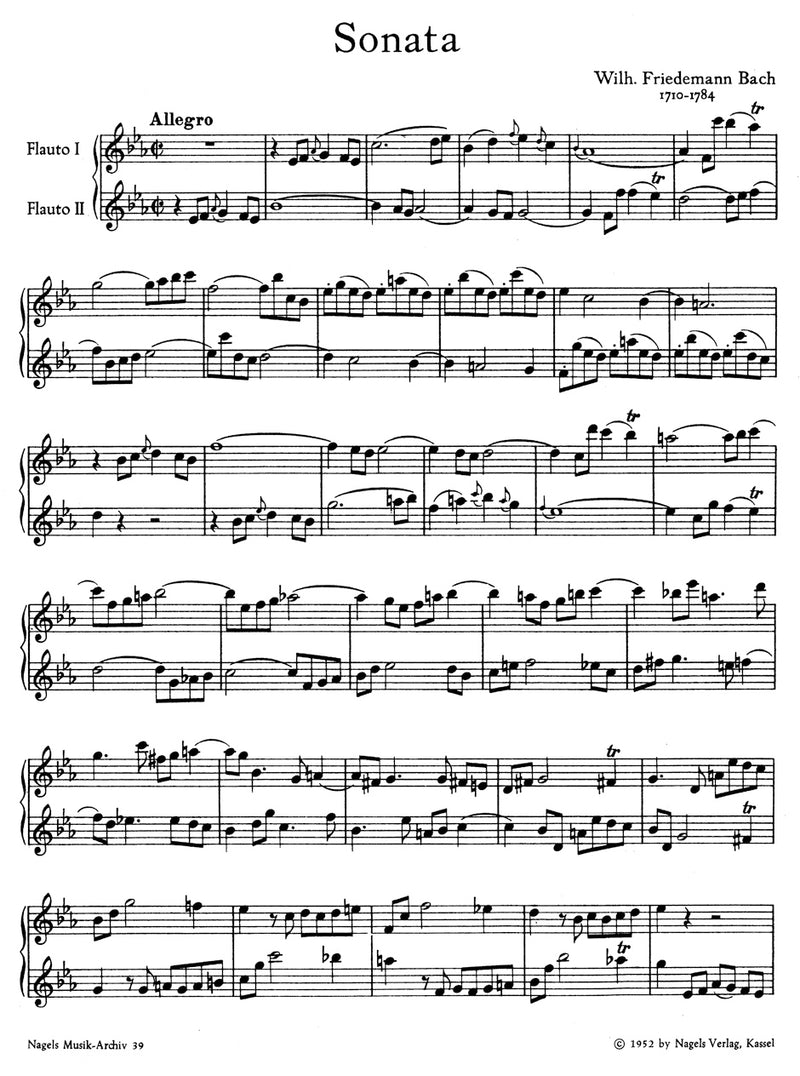 Sonate für zwei Flöten Es-Dur