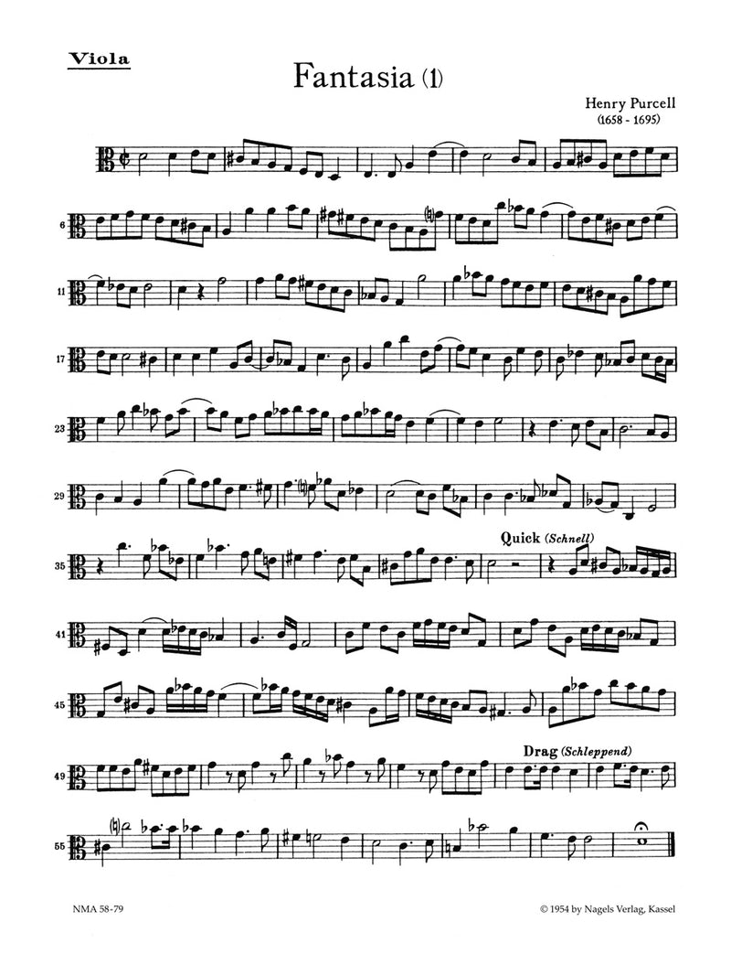 Fantasien, vol. 1 [viola/tenor viola da gamba part]
