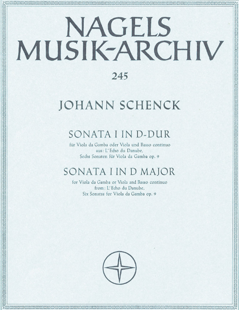 Sonata I für Viola da gamba (Viola) und Basso continuo Nr. 1 D-Dur (aus "L'Echo du Danube" op. 9)