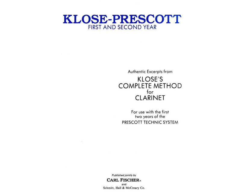 Excerpts From Klose's Complete Method for Clarinet