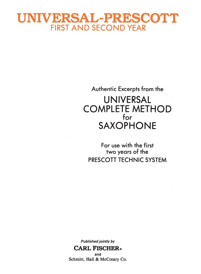 Excerpts Universal Complete Method for Saxophone