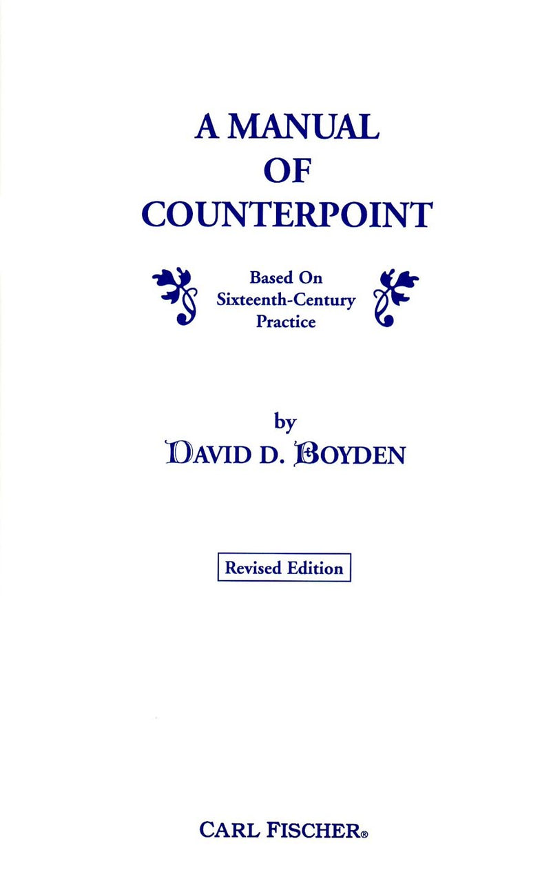 A Manual Of Counterpoint