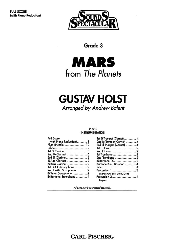 Mars from 'The Planets' (Score Only)