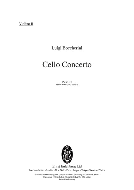 Konzert B-Dur G 482 (Violin II part)