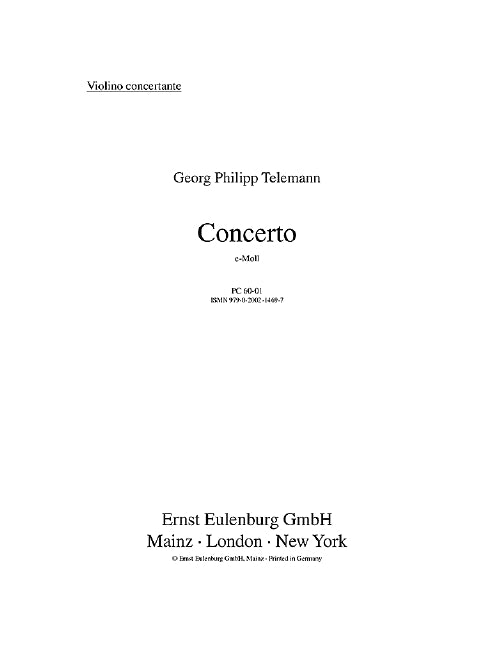 Concerto in E minor for 2 Flutes, Violin and Strings (Violin Solo part)