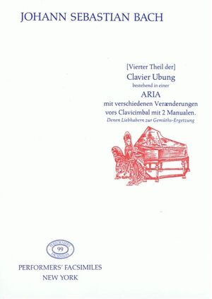 [Vierter Theil der] Clavier Ubung: Facsimile of first edition (Nürnberg, [1741/42])