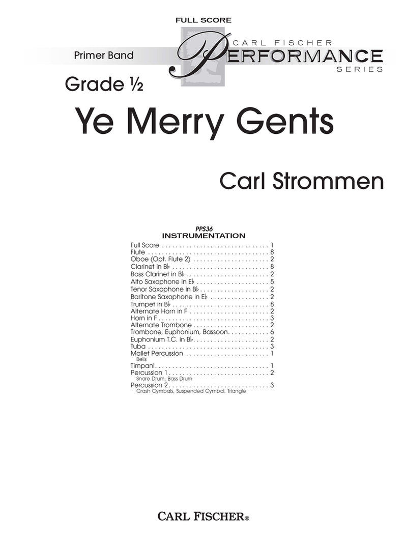 Ye Merry Gents (Study Score)