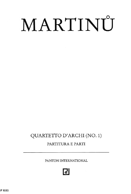String Quartet no. 1 H 117
