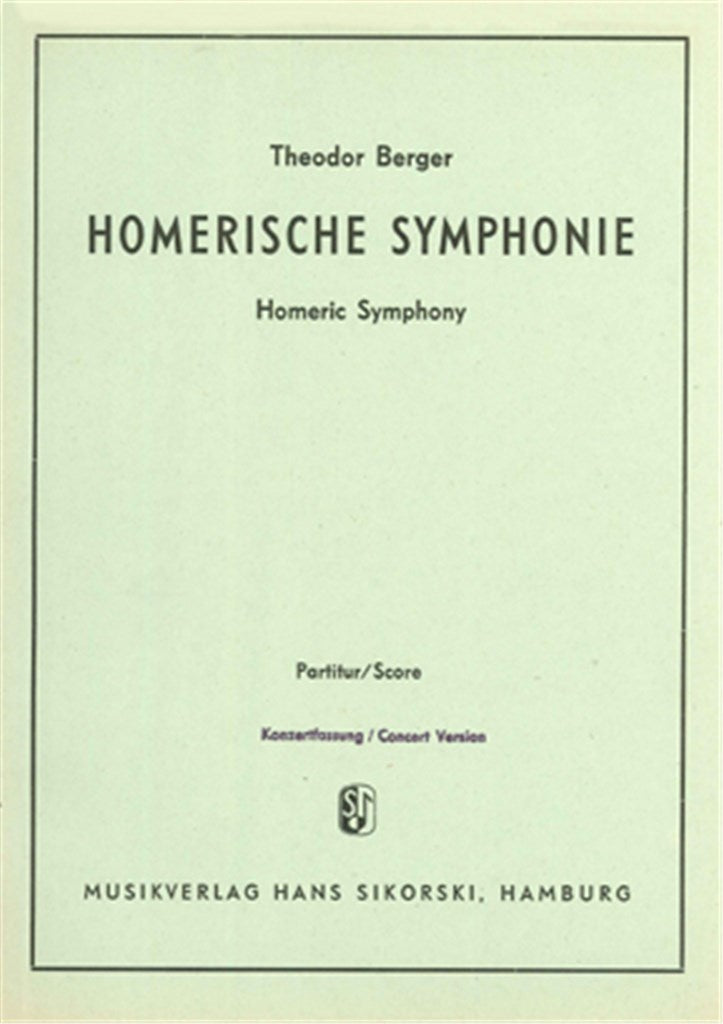 Homerische Sinfonie (Study Score)