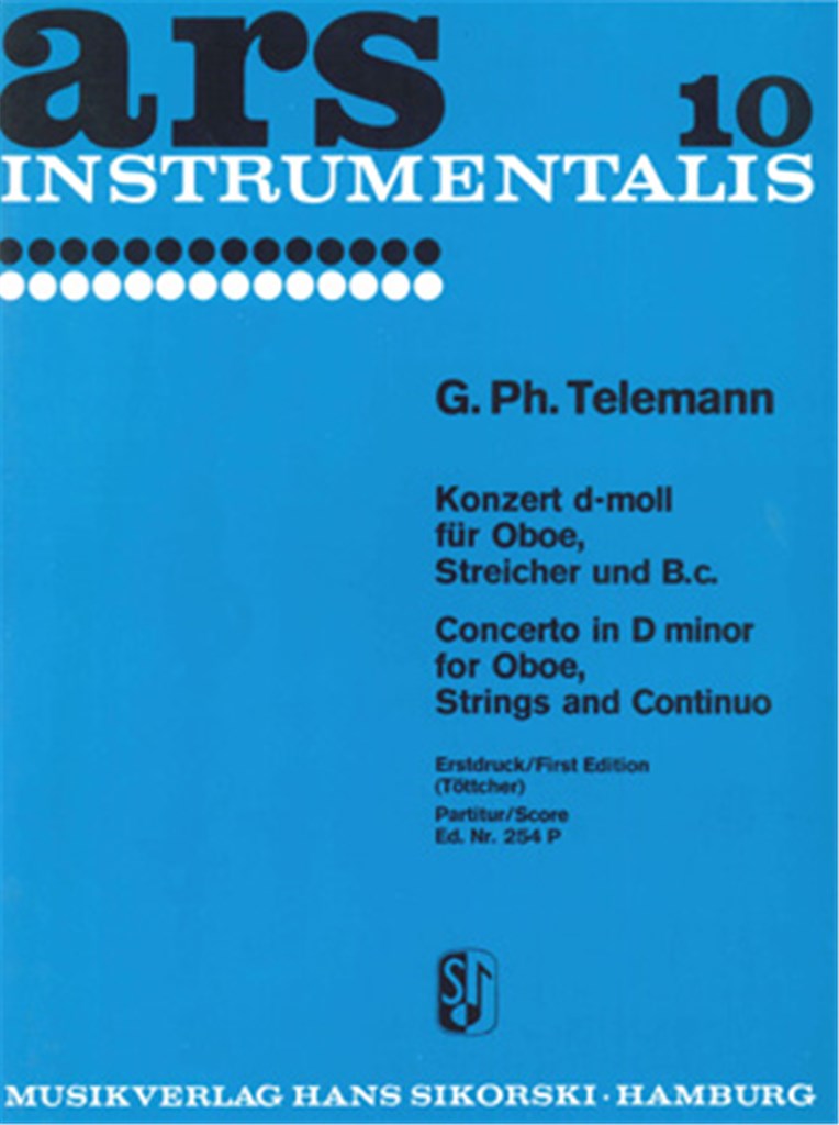 Konzert für Oboe, Streicher und B.c. d-moll TWV 51 (Score Only)