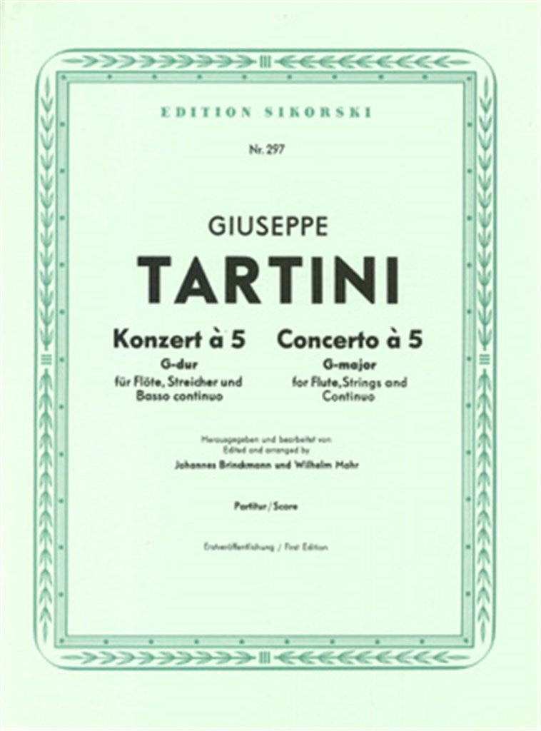 Concerto à 5 G major for Flute, Strings and basso continuo (Score Only)