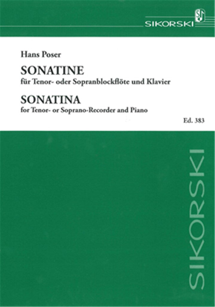 Sonatine (Tenor Recorder or Soprano Recorder and Piano)