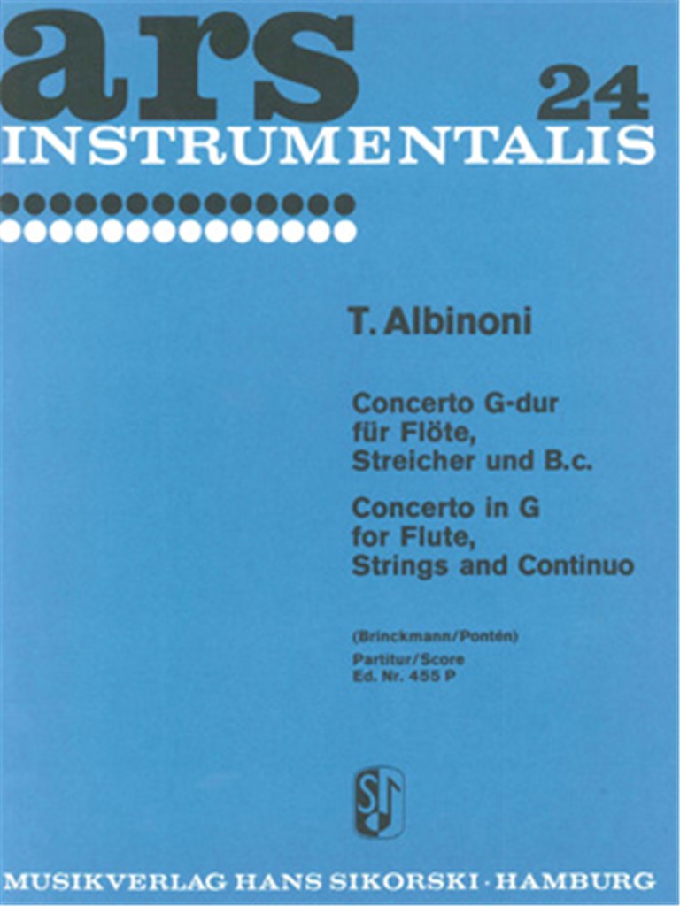 Concerto G major for Flute, 2 Violins and basso continuo (Score Only)