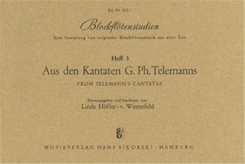 Blockflötenstudien, Book 3: Aus den Kantaten G. Ph. Telemanns