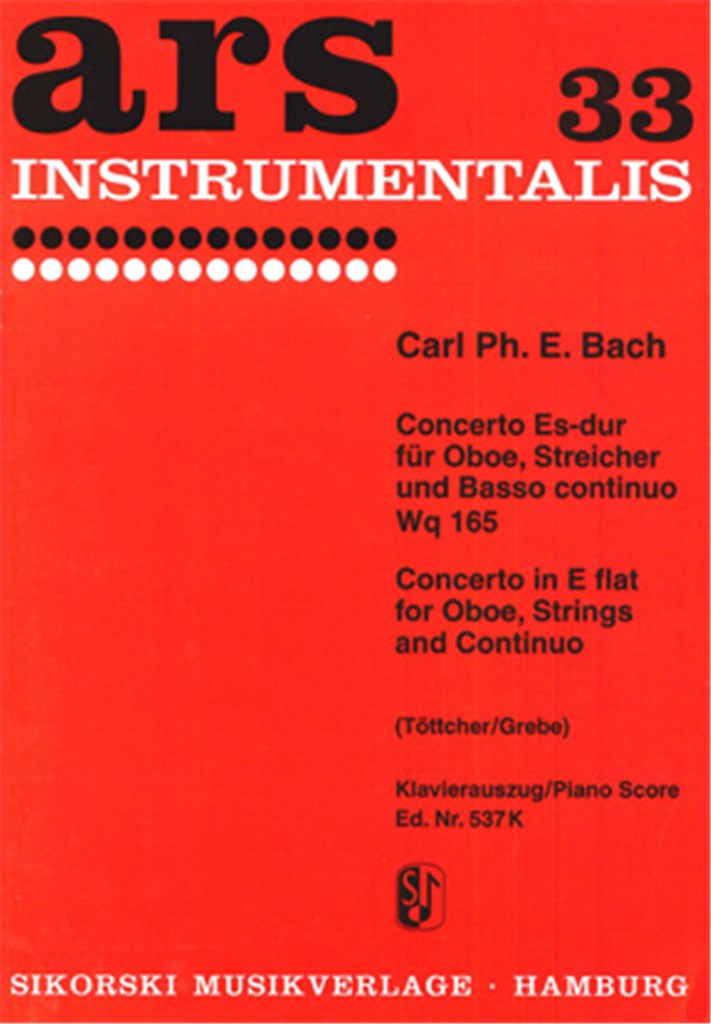 Concerto for Oboe, Strings and Basso Continuo, E-Flat major (Piano Reduction)