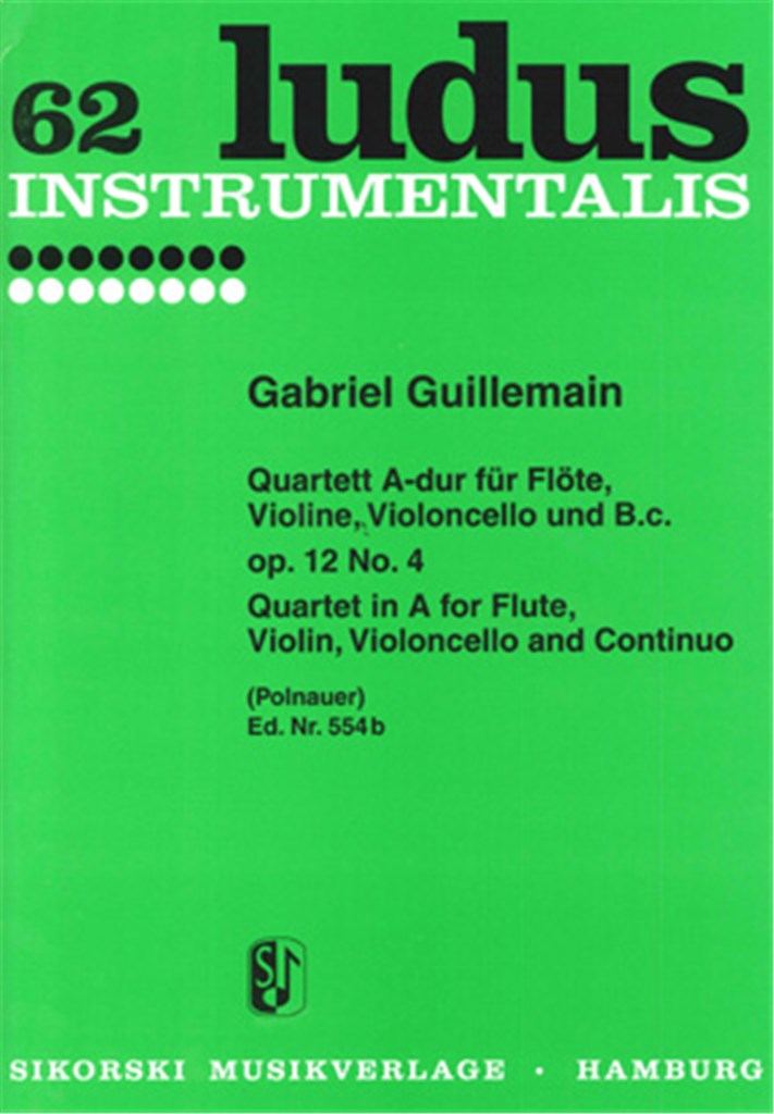 Quartet A major for Flute (Oboe), Violin, Viola (da gamba) and basso continuo, op. 12/4