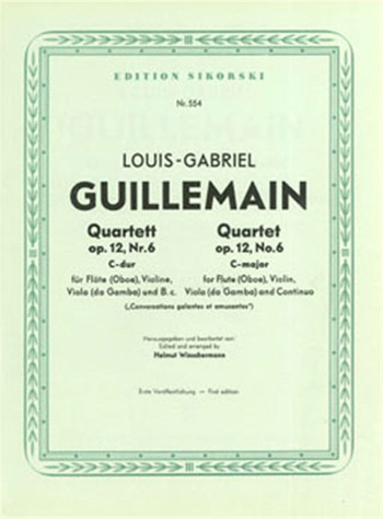 Quartet C major for Flute (Oboe), Violin, Viola (da gamba) and basso continuo, op. 12/6
