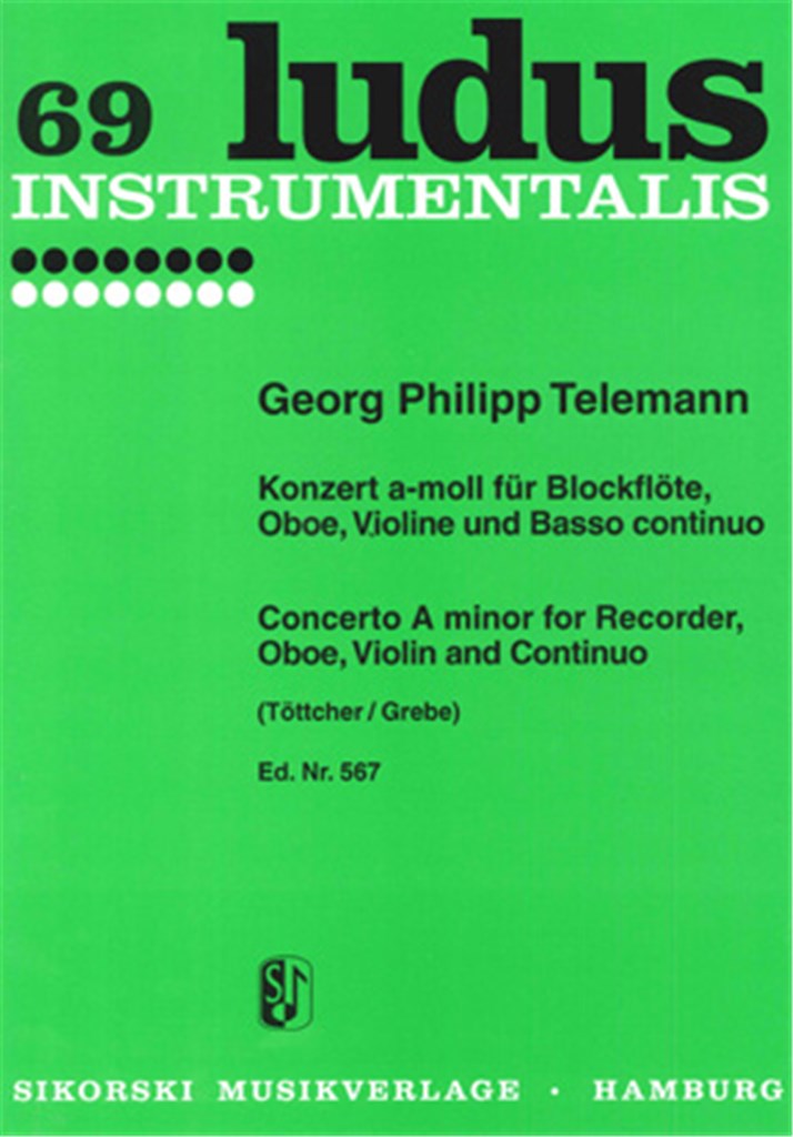 Concerto A minor for Recorder, Oboe, Violin and basso continuo, TWV 43:a3 (Set of Parts)