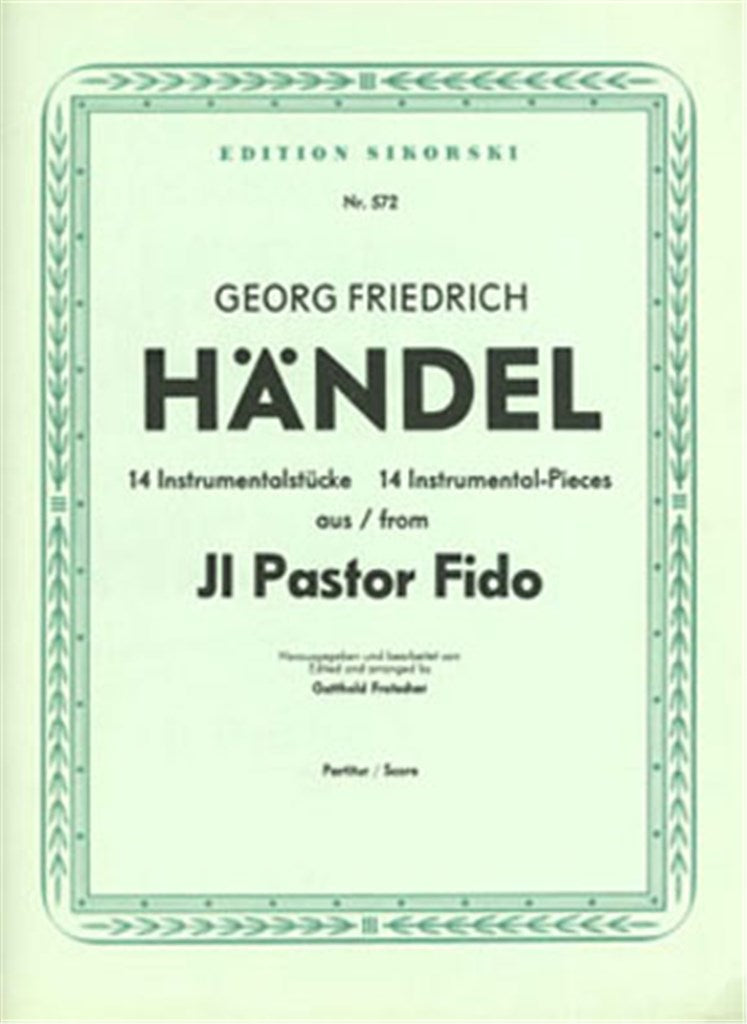 14 Instrumental Pieces from the Opera "Il pastor fido" (Score Only)