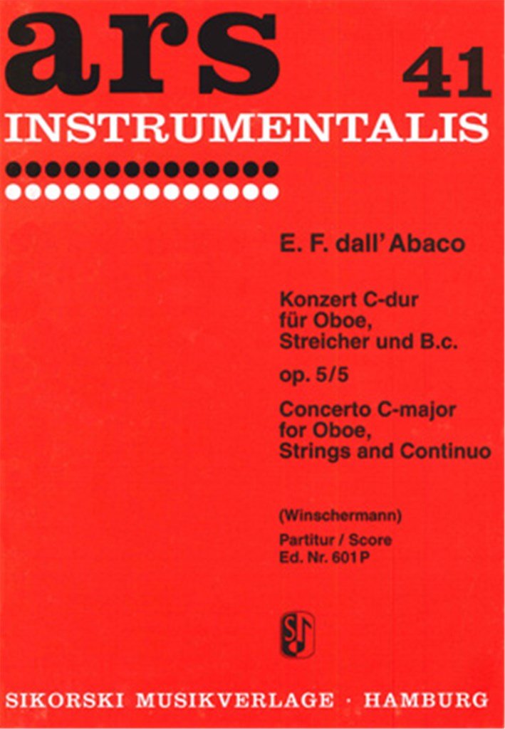 Concerto C major for Oboe, Strings and basso continuo, op. 5/5 (Score Only)