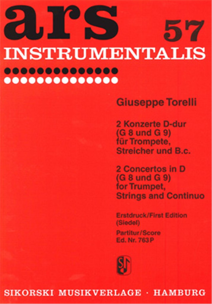 2 Concertos for Trumpet, Strings and basso continuo (G8 & G9) (Score Only)