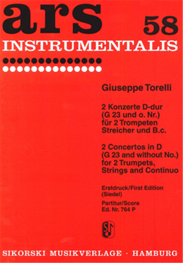 2 Concertos for 2 Trumpets, Strings and basso continuo (Score Only)