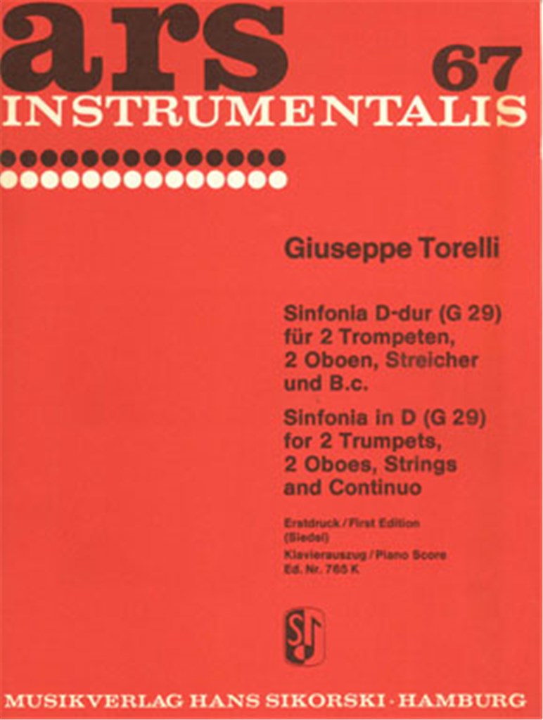 Sinfonia for 2 Trumpets, 2 Oboes, Strings and basso continuo, G 29