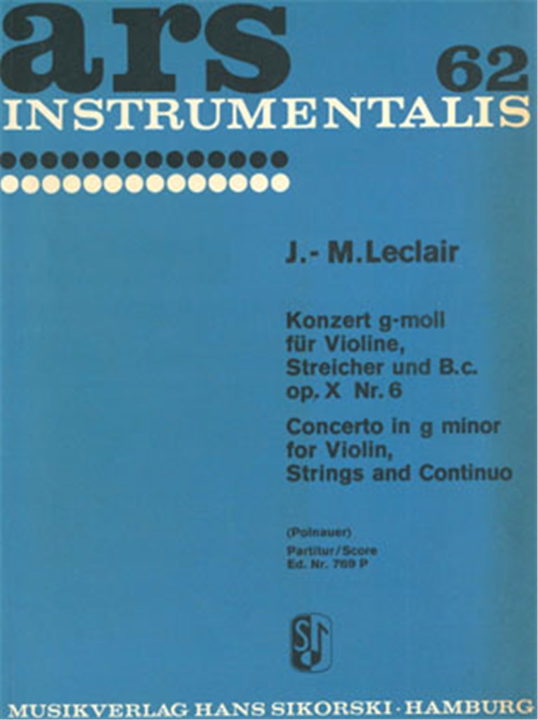 Concerto G minor for Violin, Strings and basso continuo (Score Only)