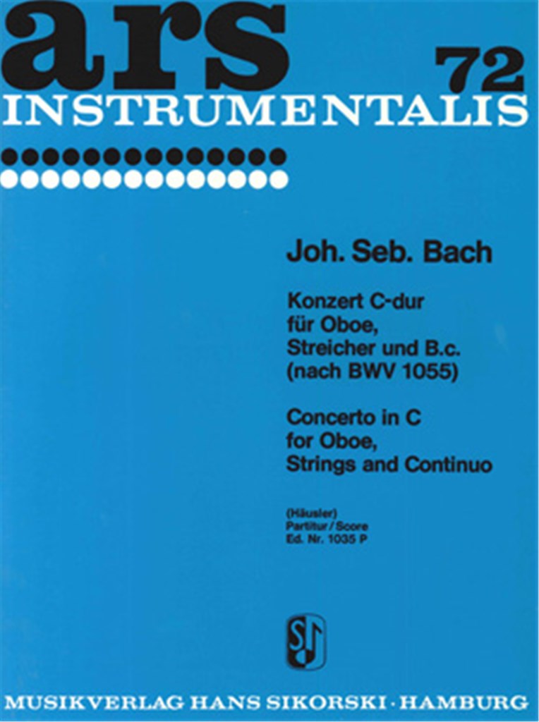 Concerto C major for Oboe, Strings and basso continuo, after BWV 1055 (Score Only)
