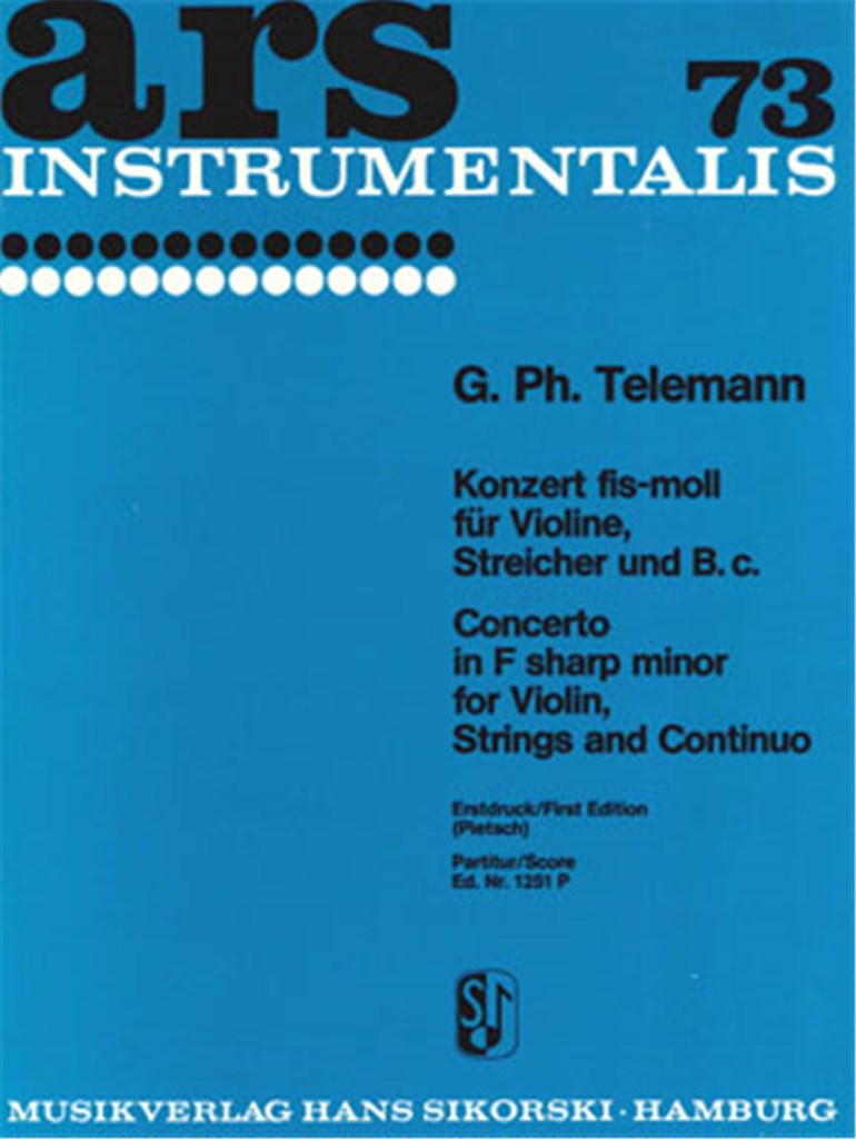 Concerto F-sharp minor for Violin, Strings and basso continuo, TWV 51:fis1 (Score Only)