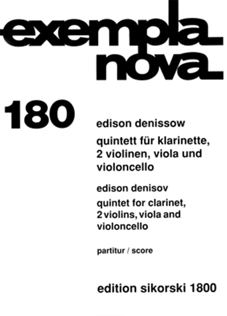 Quintet for Clarinet, 2 Violins, Viola and Cello (Study Score)