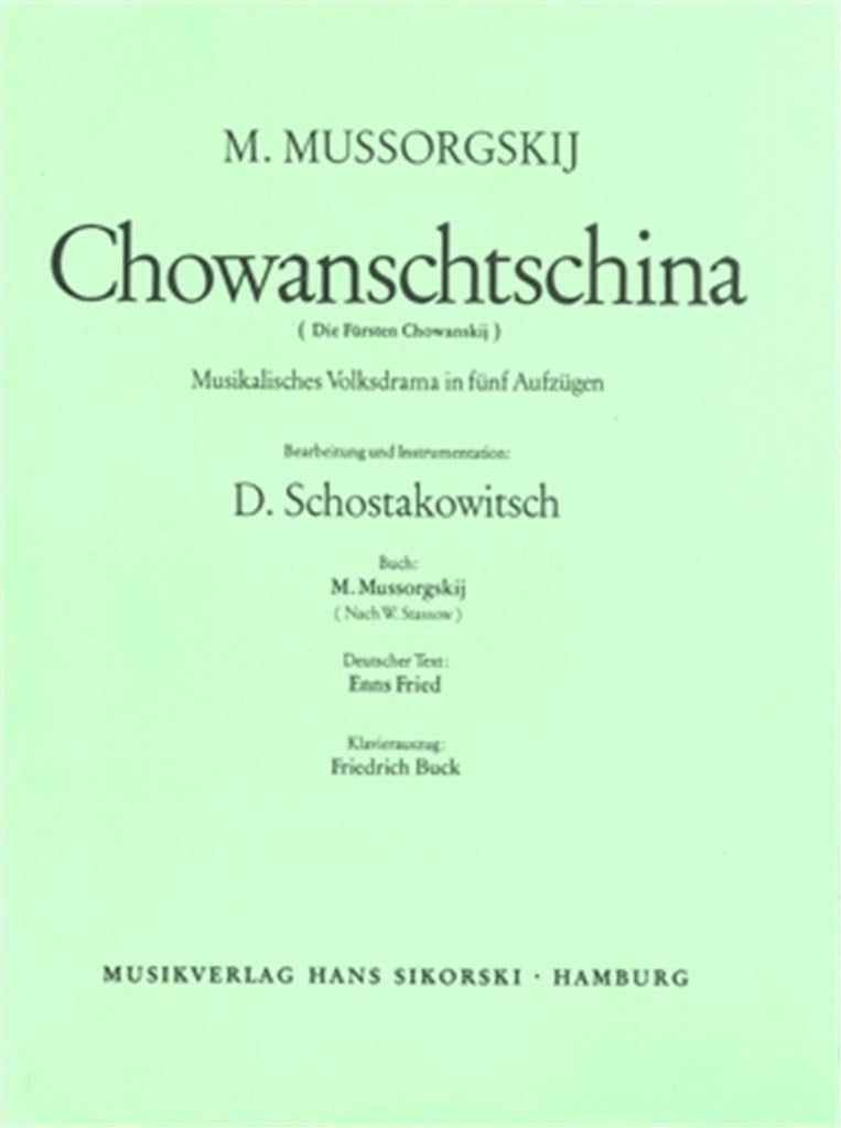 Chowanschtschina (Piano Reduction)