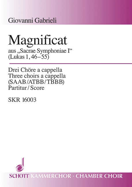 Sacrae Symphoniae I, Magnificat (Lukas 1, 46-55)