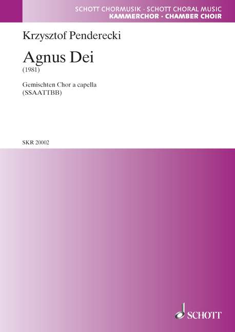 Agnus Dei (mixed choir (SSAATTBB) a cappella)