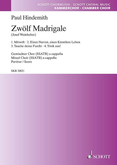 Zwölf Madrigale, Book 1