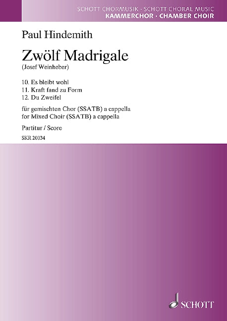 Zwölf Madrigale, Book 4