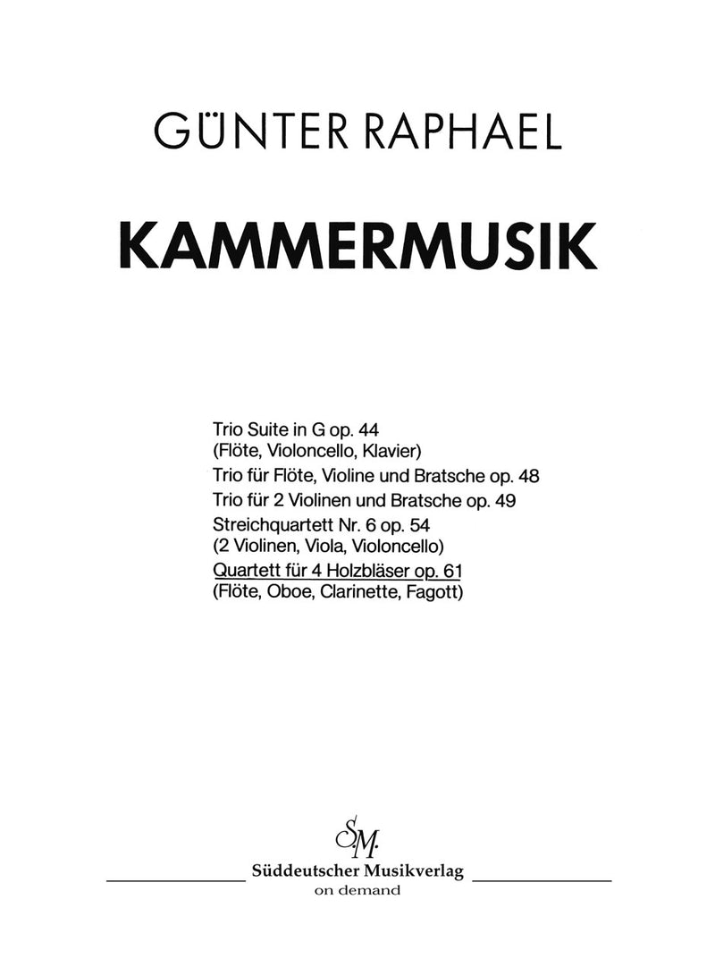 Quartett für Flöte, Oboe, Klarinette und Fagott op. 61 (1945)