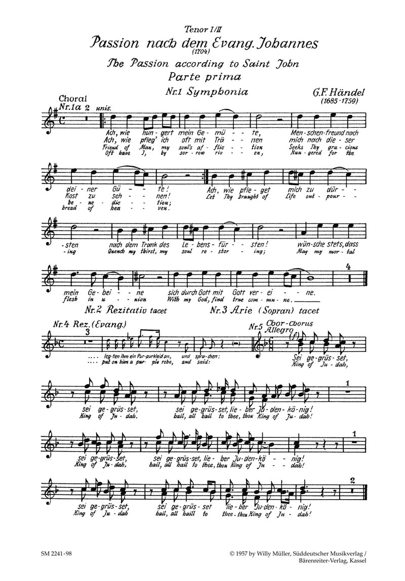 Passion nach dem Evangelisten Johannes (1704) [tenor1/tenor2 part]